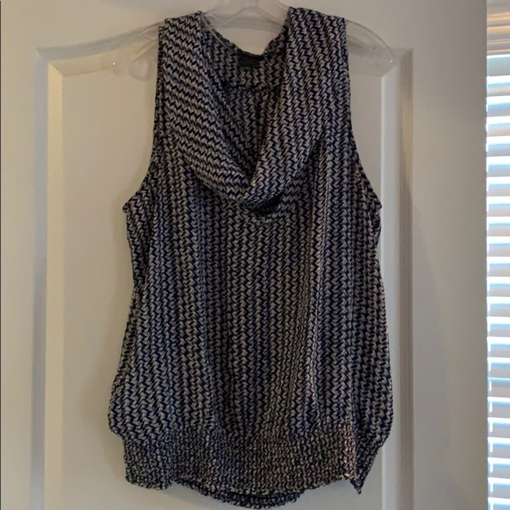 Cowl neck sleeveless blouse